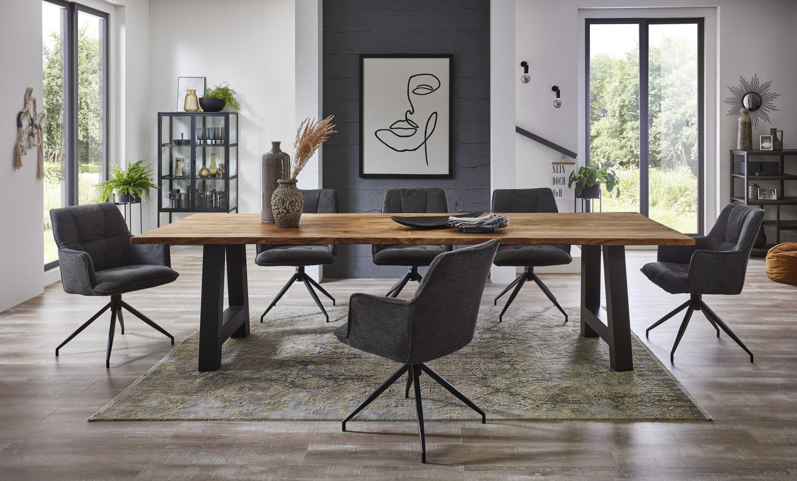 SAM_NEU-Esszimmer-Baumkante-Tische-Lotti-Schwarz-Teak-260-A_Gestell-Lotti_teak_a_gestell_04