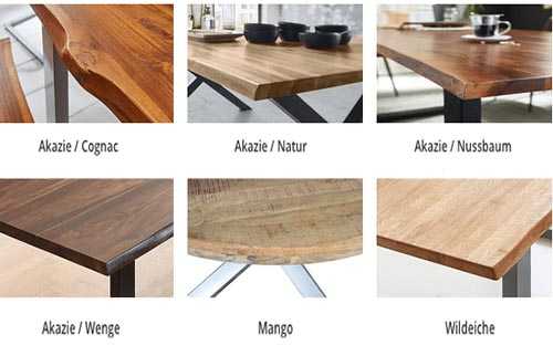 12 Merkmale für einen guten Baumkantentisch 2 verschiedene Hölzer für die Tischplatte